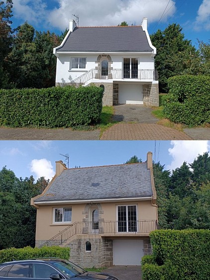 Ravalement avec peinture semi souple micro fissure étanchéité peinture toiture